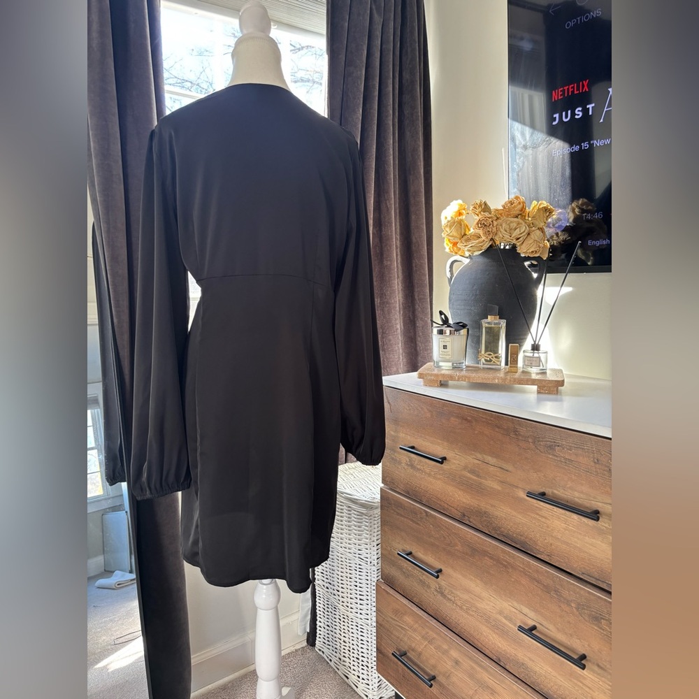 Elegant Black Lace Button-Down Dress - Picture 6 of 7